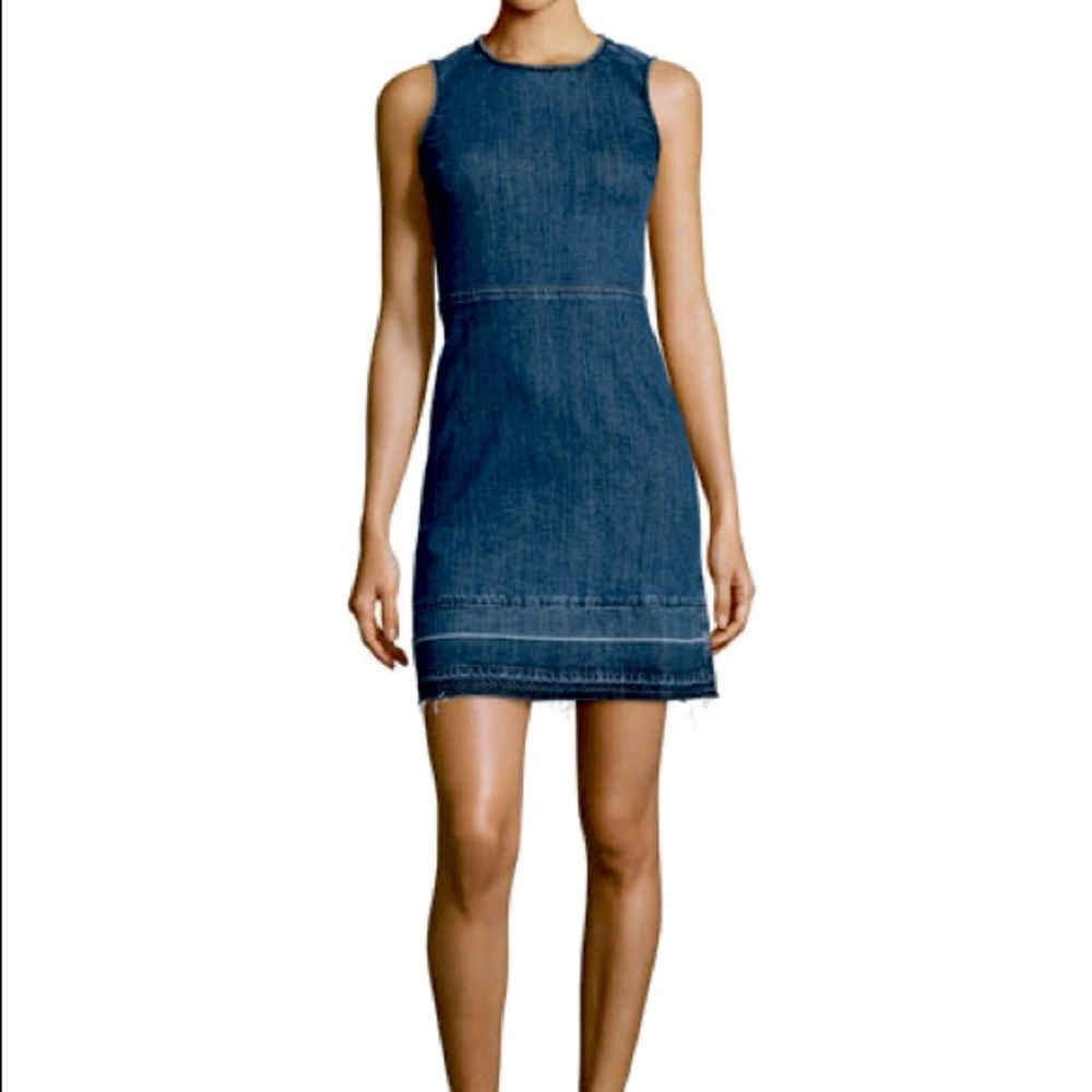 Theory Raneid D Released-hem Denim Dress In Indigo
